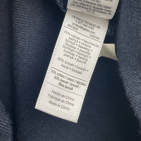 American Apparel Shirt Men L Navy Blue Button Down Long Sleeve Collared Work EUC - Picture 7 of 7